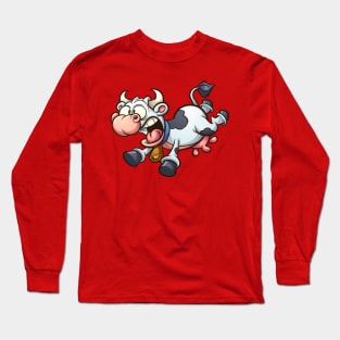 Crazy cartoon cow Long Sleeve T-Shirt
